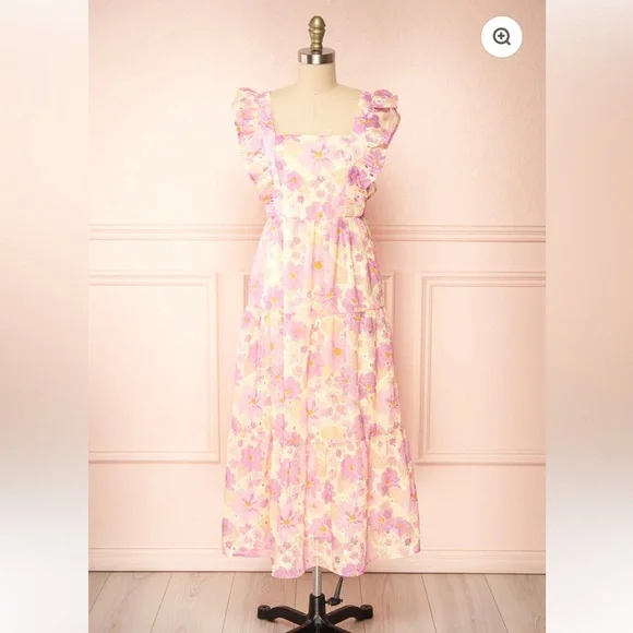 Multicolour Floral Ruffled Midi Dress - Picture 1 of 12